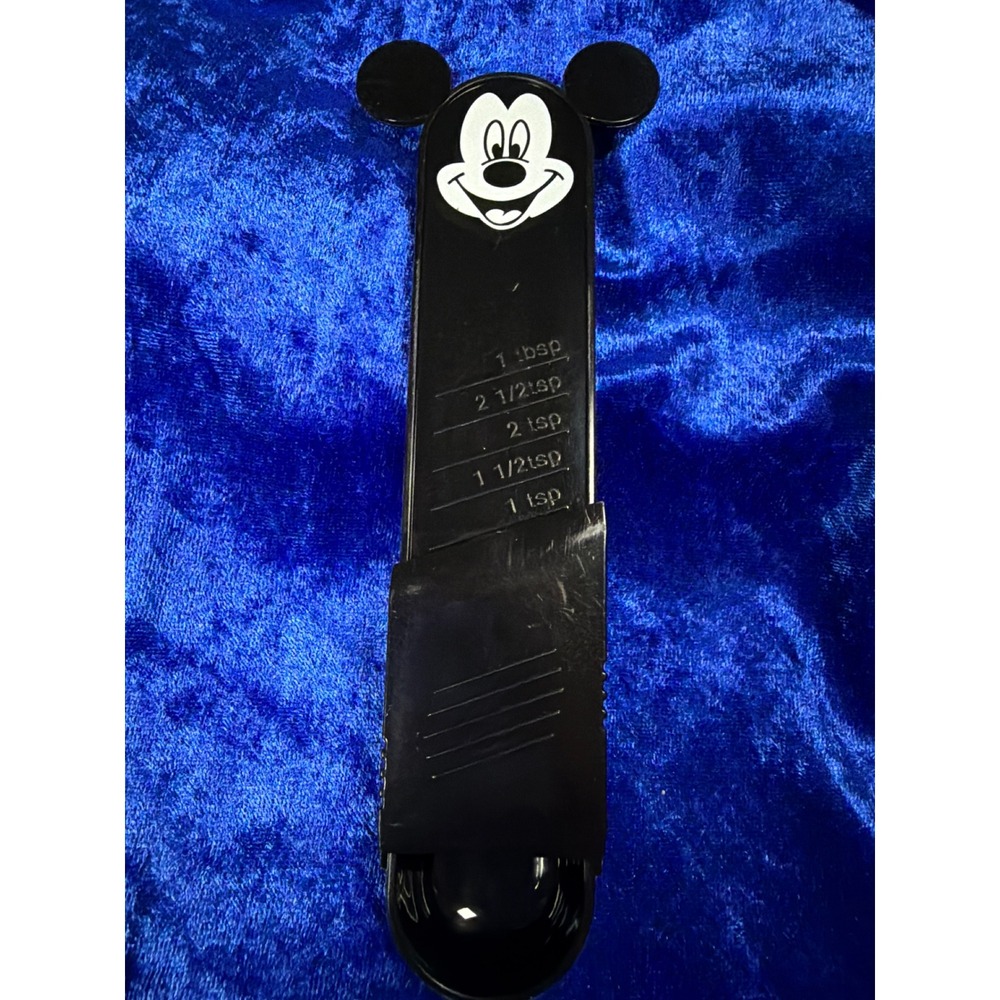 Disney Culinary Mickey Mouse Adjustable Measuring Spoon Black Plastic 1tsp-1tbsp